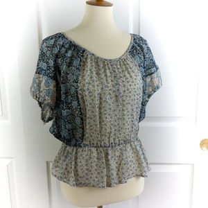 Joie Silk Floral Peplum Blouse, M